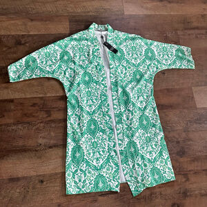 Women's FCX Store Green & White Floral Kaftan S